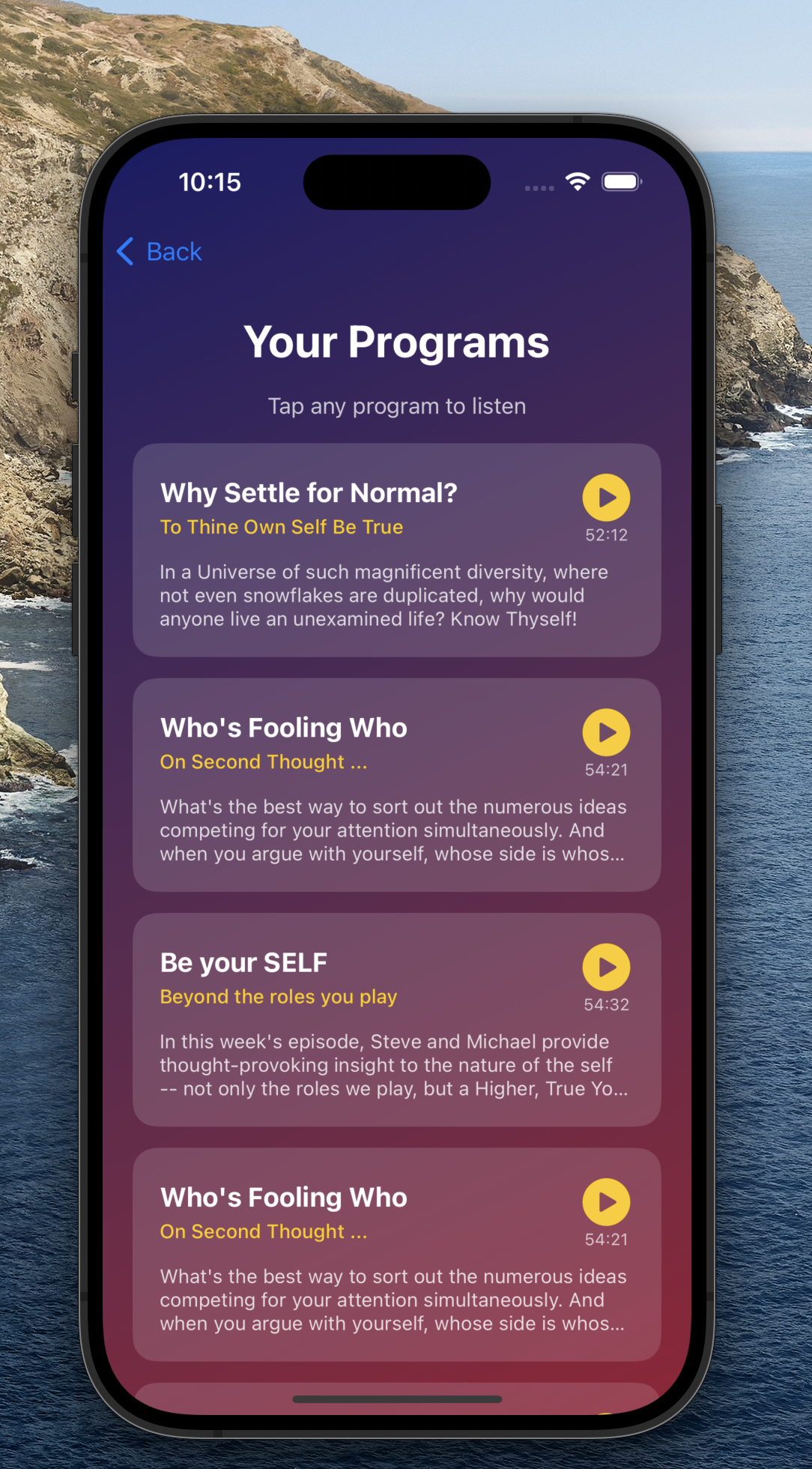 Your matched programs